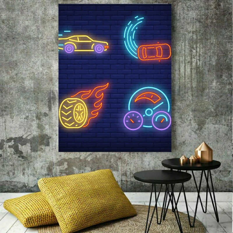 تابلو بوم طرح نئون مدل خدمات ماشین کد GR550