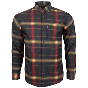 پیراهن آستین بلند یقه برگردان مردانه مدل چهارخانه جیبدار پارامیس 5