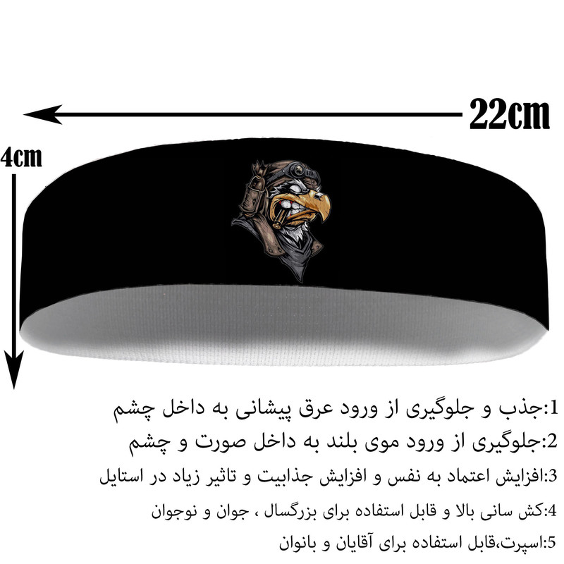 هدبند ورزشی آی تمر مدل عقاب کد 639