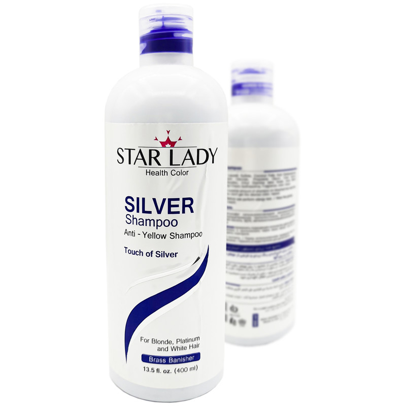 شامپو ضد زردی استار لیدی مدل Silver حجم 400 میلی لیتر مجموعه 2 عددی