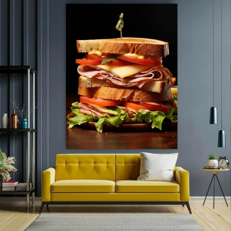  تابلو بوم طرح ساندویچ خوشمزه کد GR283