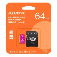 کارت حافظه‌ microSDXC ای دیتا مدل Premier کلاس 10 استاندارد UHS-I U1 سرعت 80MBps ظرفیت 64 گیگابایت به همراه آداپتور SD