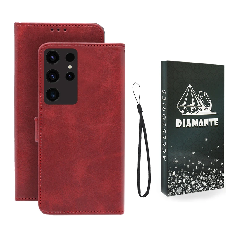 کیف کلاسوری دیامانته مدل Mortand Bk مناسب برای گوشی موبایل سامسونگ Galaxy S25 Ultra به همراه بندآویز