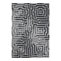 فرش ماشینی 420 شانه زمینه طوسی حاشیه طوسی مدل استریپ کد 7003