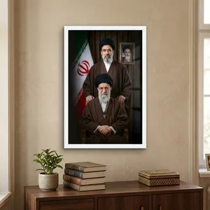 تابلو بکلیت طرح رهبر شهید آیت الله سید علی خامنه ای مدل W-S10613 فریم سفید