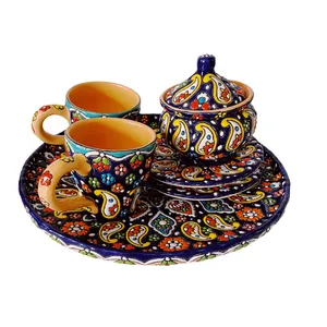 سرویس چای خوری 7 پارچه میناکاری کد 010