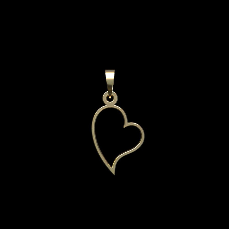 آویز گردنبند طلا 18 عیار زنانه مدوپد مدل قلب کد PA1-11114