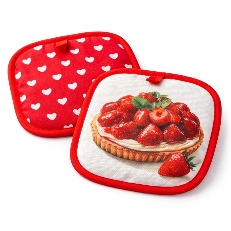 دستگیره آشپزخانه طرح تارت توت فرنگی بسته ۲ عددی