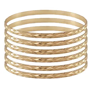 النگو زنانه مدل طلاروس کد BR531-SIZE2 بسته 6 عددی