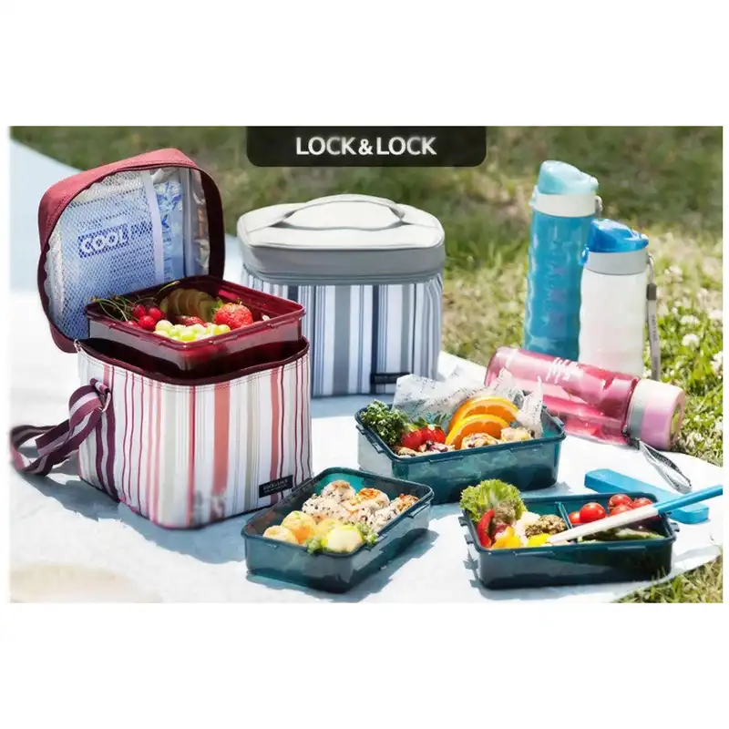 کیف غذا لاک اند لاک مدل عایق دار HPL8RB به همراه ظرف غذا مجموعه 4 عددی