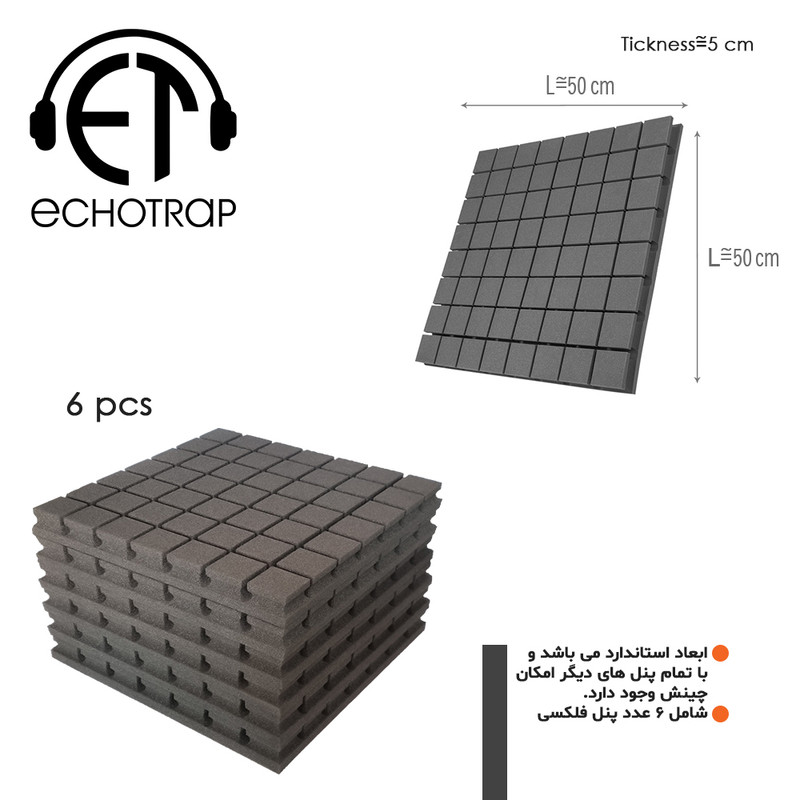 دیوار پوش اکوترپ مدل felexi50.50 بسته 6 عددی
