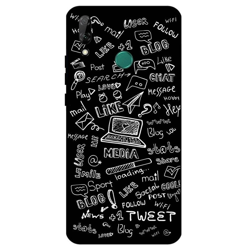 کاور مگافون طرح رسانه های اجتماعی مدل 1898 مناسب برای گوشی موبایل هوآوی Y9 2019