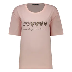 تی شرت آستین کوتاه زنانه باینت مدل 809-4 رنگ صورتی روشن