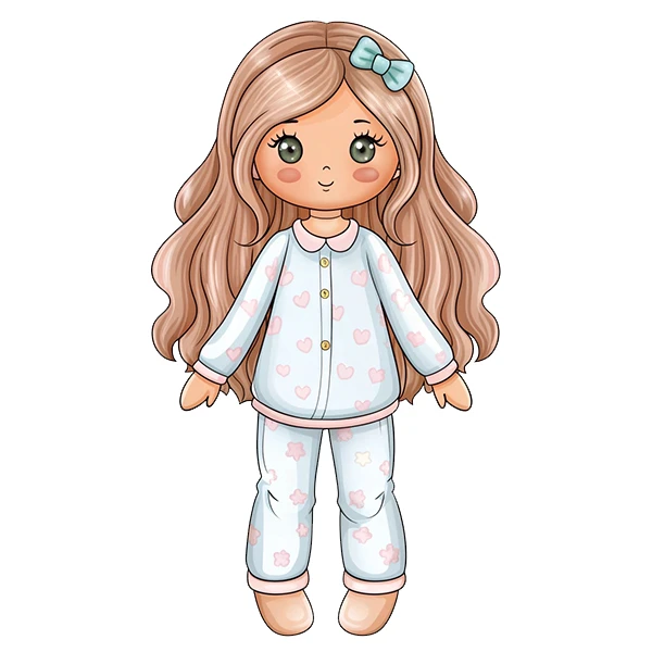 استیکر پارچه و لباس پاد آفرین طرح کارتونی دختر کد 2989