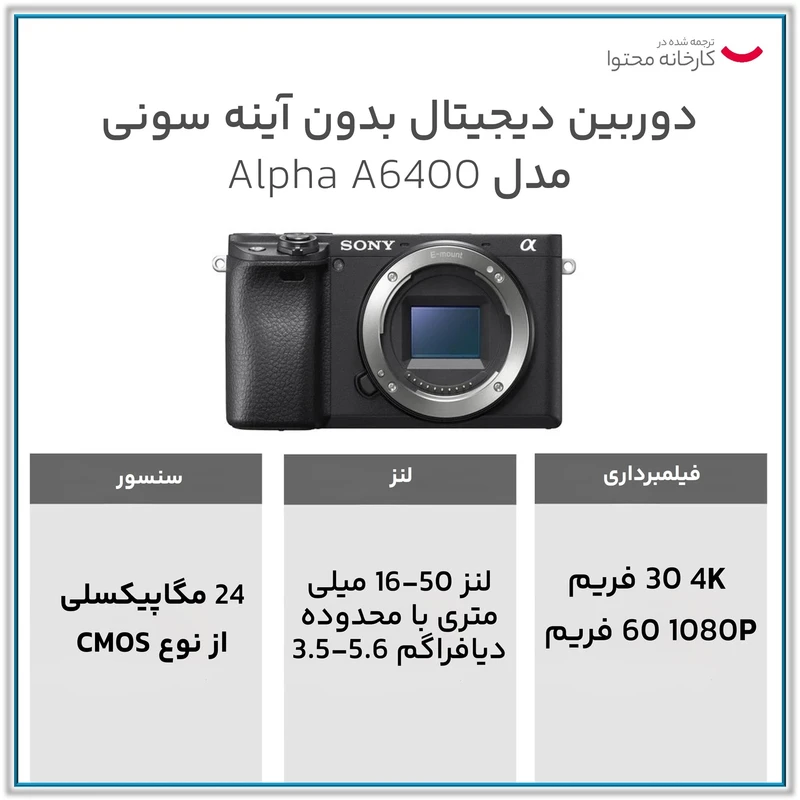 	دوربین دیجیتال بدون آینه سونی مدل Alpha A6400 به همراه لنز 16-50 میلی متر OSS عکس شماره 12