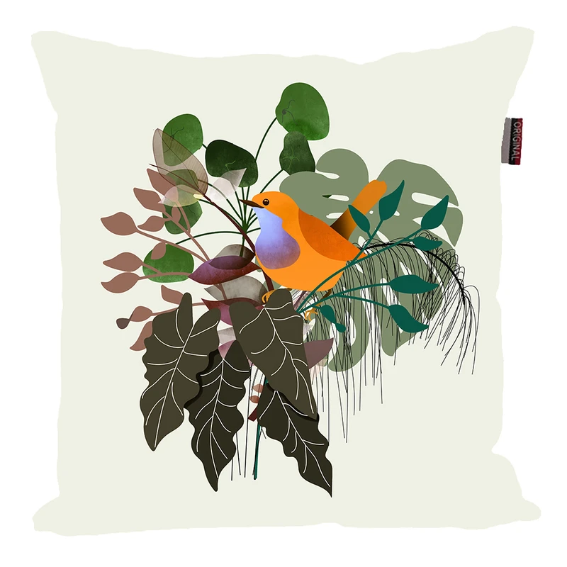 کوسن پاد آفرین مدل مینیمال طرح برگ گلدان کد PK30521