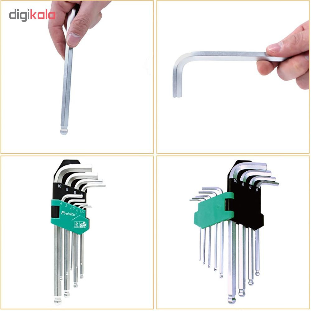 مجموعه 9 عددی آچار آلن پروسکیت مدل HW-229B