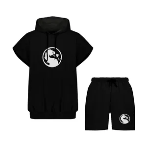 ست تی شرت کلاه دار و شلوارک مردانه مدل mortal kombat