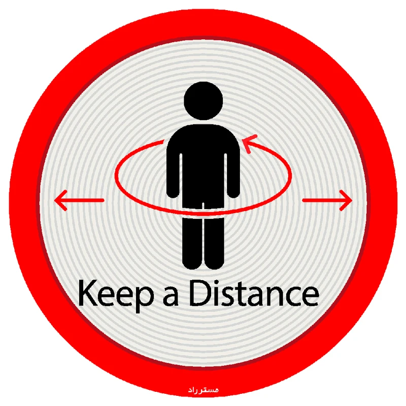برچسب ایمنی مستر راد طرح لطفا فاصله اجتماعی را رعایت فرمایید کد HSE1317