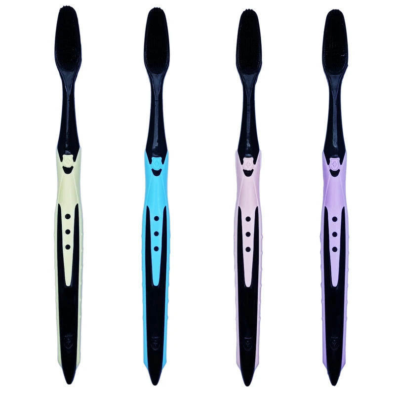 مسواک مکس بیوتی مدل بامبو ذغالی با برس متوسط مجموعه 4 عددی