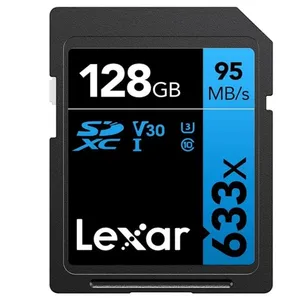 کارت حافظه SDXC لکسار مدل 633X کلاس 10 استاندارد UHS-I U3 سرعت 95MBps  V30 ظرفیت 128 گیگابایت
