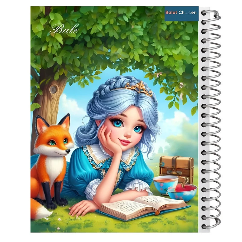 دفتر نقاشی 60 برگ بلوط چین مدل فانتزی دخترانه کد A4-N60-ASW41