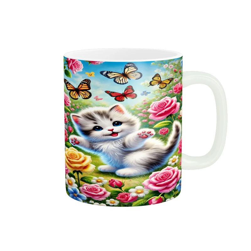 ماگ پادآفرین مدل فانتزی طرح گربه کیوت و بامزه کد p9955