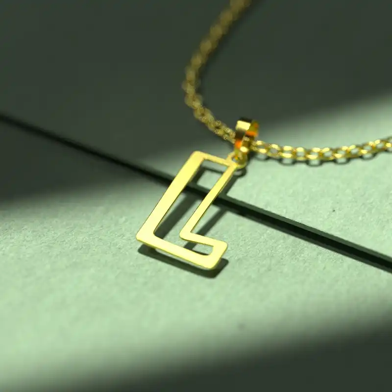 گردنبند طلا 18 عیار زنانه مدوپد مدل حرف L کد H3-1-1092