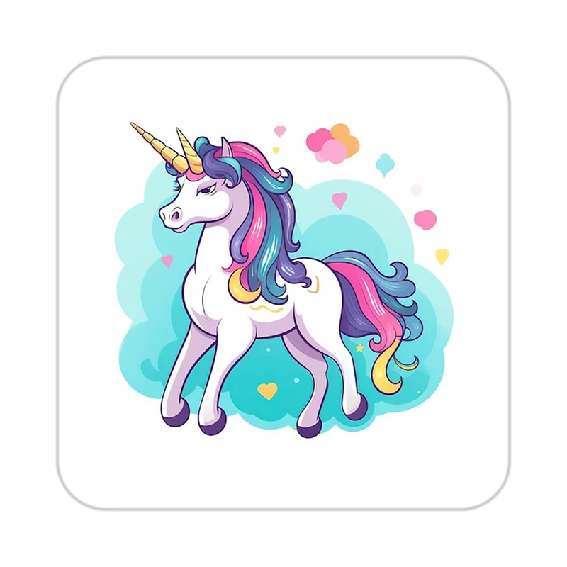 زیر لیوانی کاکتی طرح اسب تک شاخ و یونیکورن مدل mp31144