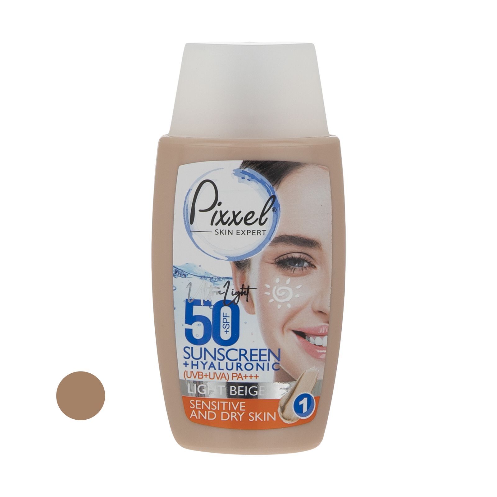 کرم ضد آفتاب رنگی پیکسل +SPF50 مدل LIGHT BEIGE مناسب پوست های حساس و خشک حجم 50 میلی لیتر -  - 1