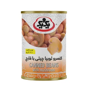 کنسرو لوبیا چیتی با قارچ یک و یک - 410 گرم