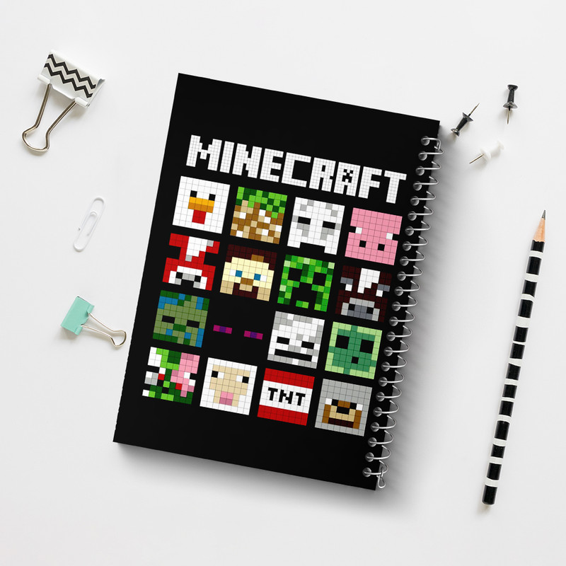 دفتر مشق 50 برگ خندالو طرح بازی ماینکرافت (Minecraft) کد 37006