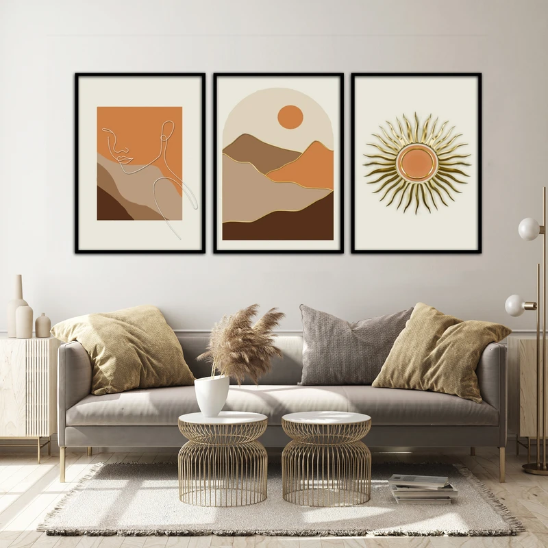 تابلو آتریسا طرح مدرن مدل AT00543 مجموعه 3 عددی