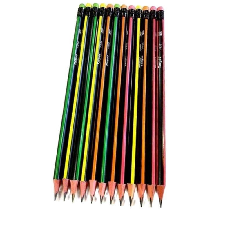 مداد مشکی تارگت مدل پاکن دار بسته 12 عددی