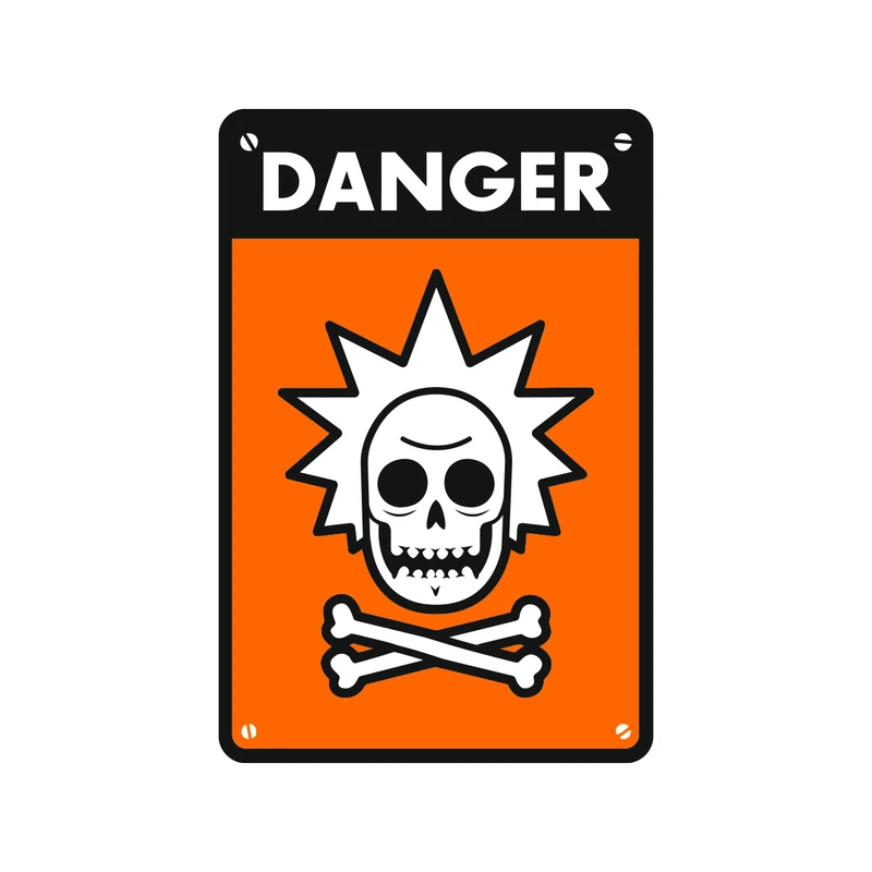 استیکر خودرو پویا مارکت طرح خطر ریک مورتی کد 2051