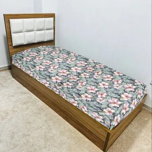 ملحفه پلی کتان مدل نسترن یک نفره سایز 200x90 سانتی‌متر