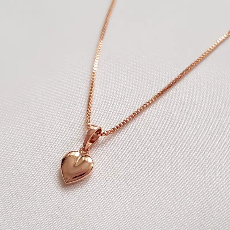 گردنبند زنانه ژوپینگ مدل قلب آینه ای ظریف کد 335233