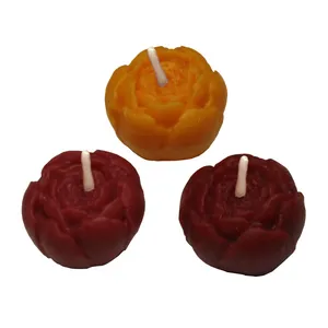 شمع مدل گل پیونی مجموعه سه عددی