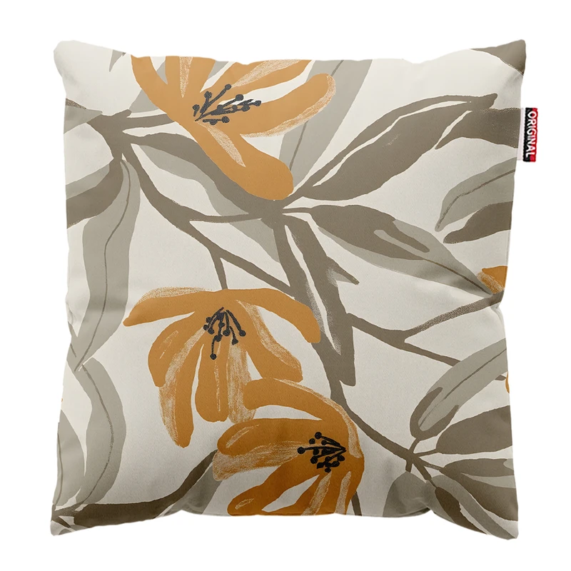 کوسن پاد آفرین مدل مینیمال طرح گل و برگ کد PK403278 سایز 40*40 سانتی متر