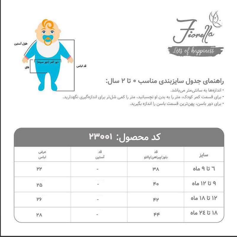 پیراهن نوزادی فیورلا مدل چهارخانه 23001