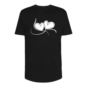 تی شرت لانگ آستین کوتاه زنانه مدل قلب کد Sh083 رنگ مشکی