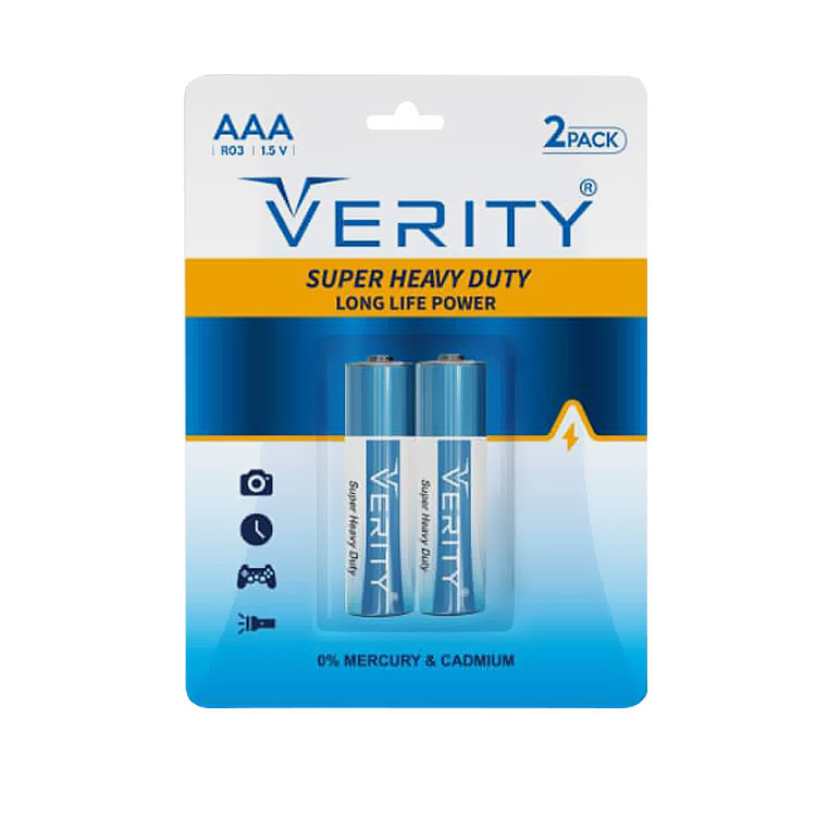 باتری نیم قلمی وریتی  مدل  super heavy بسته 2 عددی