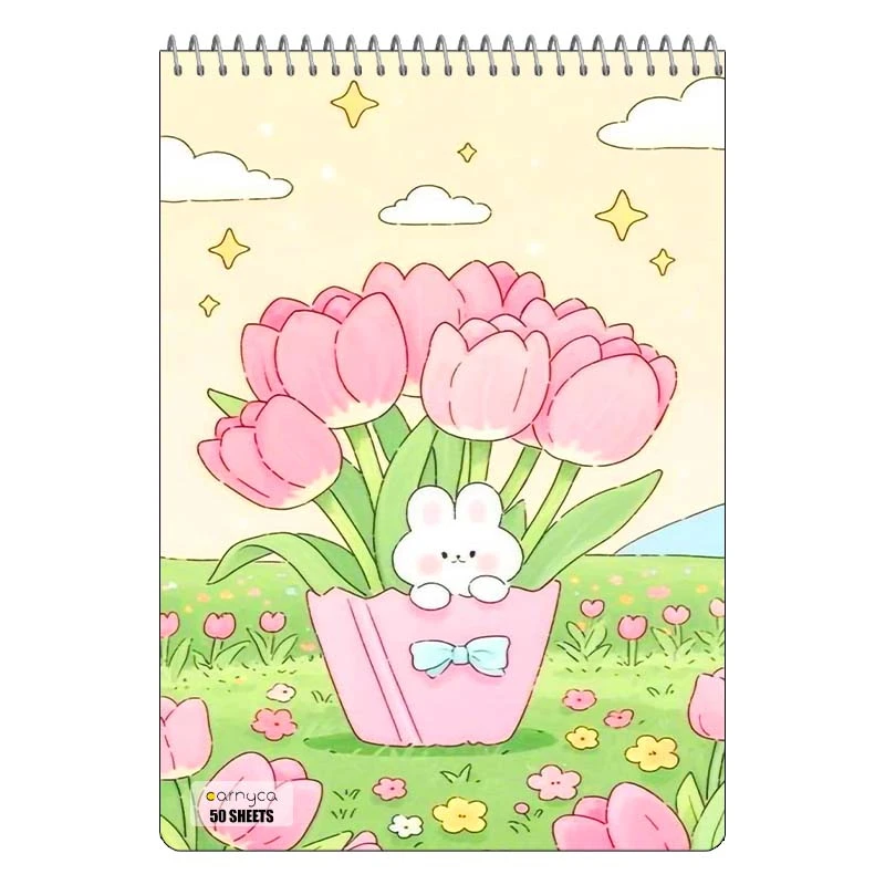 دفتر نقاشی 50 برگ سیمی کارنیکا طرح خرگوش کیوت Cute Rabbit کد 89999