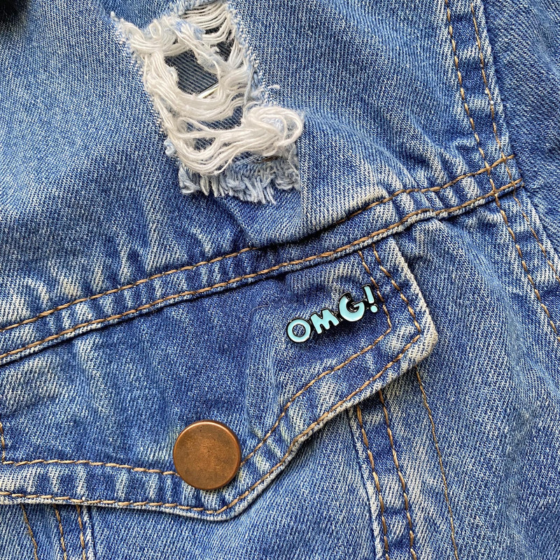 سنجاق سینه دخترانه طرح OMG !