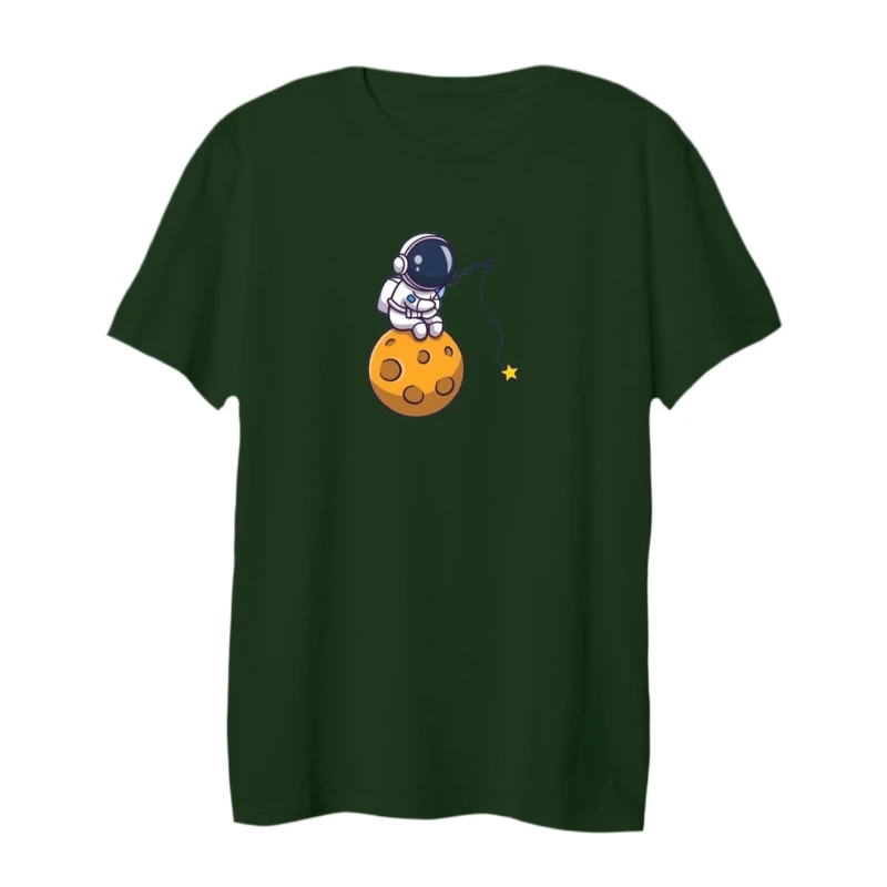 تی شرت لانگ آستین کوتاه زنانه مدل فضانورد و ماه کد 3