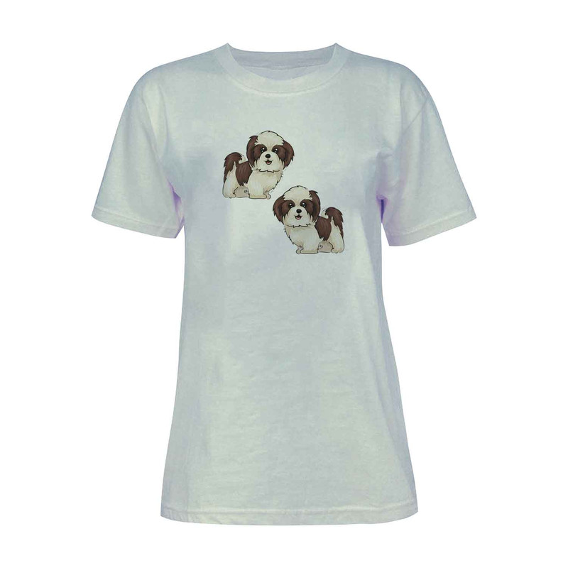 تی شرت آستین کوتاه زنانه مدل سگ کد L135 رنگ طوسی