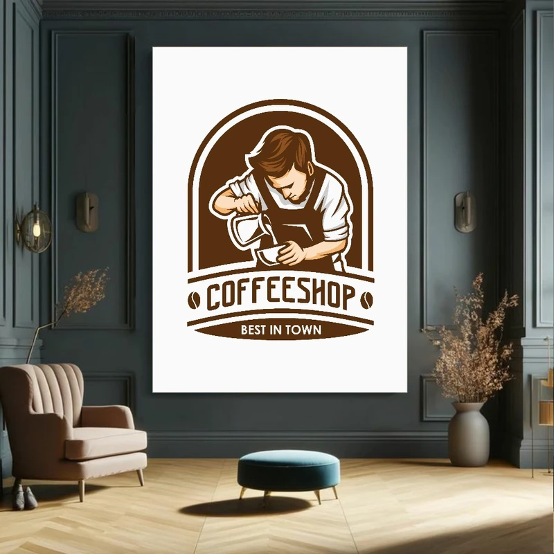  پوستر طرح مخمل کافی شاپ مدل گارسون کد FP105049