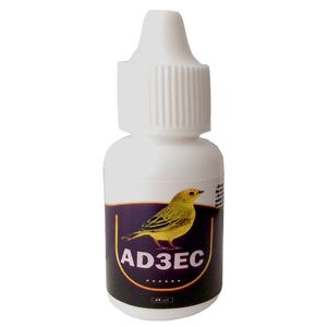 محلول ویتامین آ.د3.ای.سی قناری و پرندگان زینتی مدل AD3EC-Canary حجم 20 میلی لیتر