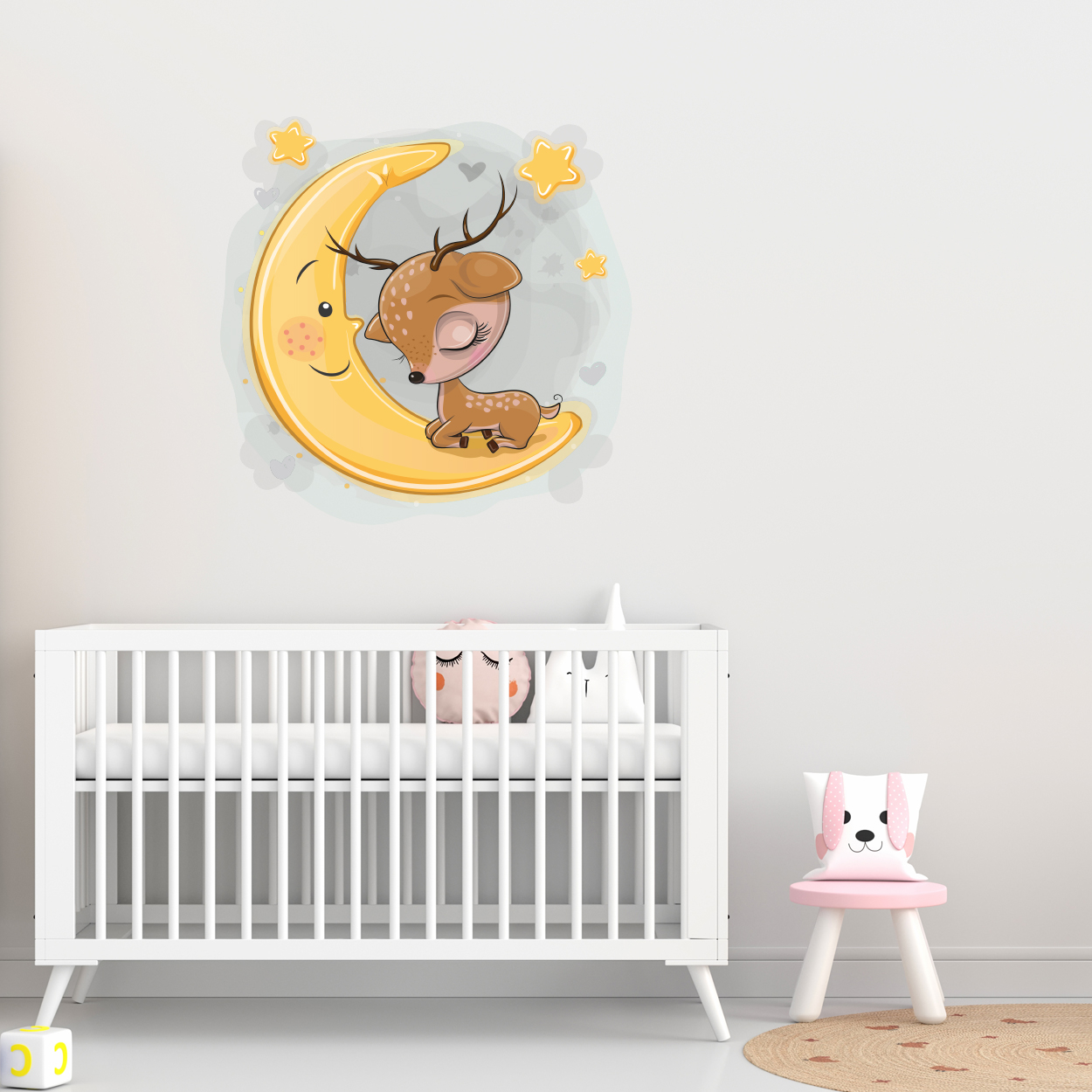 استیکر دیواری کودک مدل آهو و ماه کد 9021