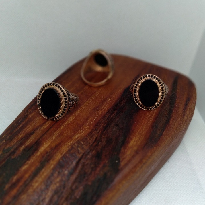 انگشتر مردانه مدل گلدطرح بلک استار